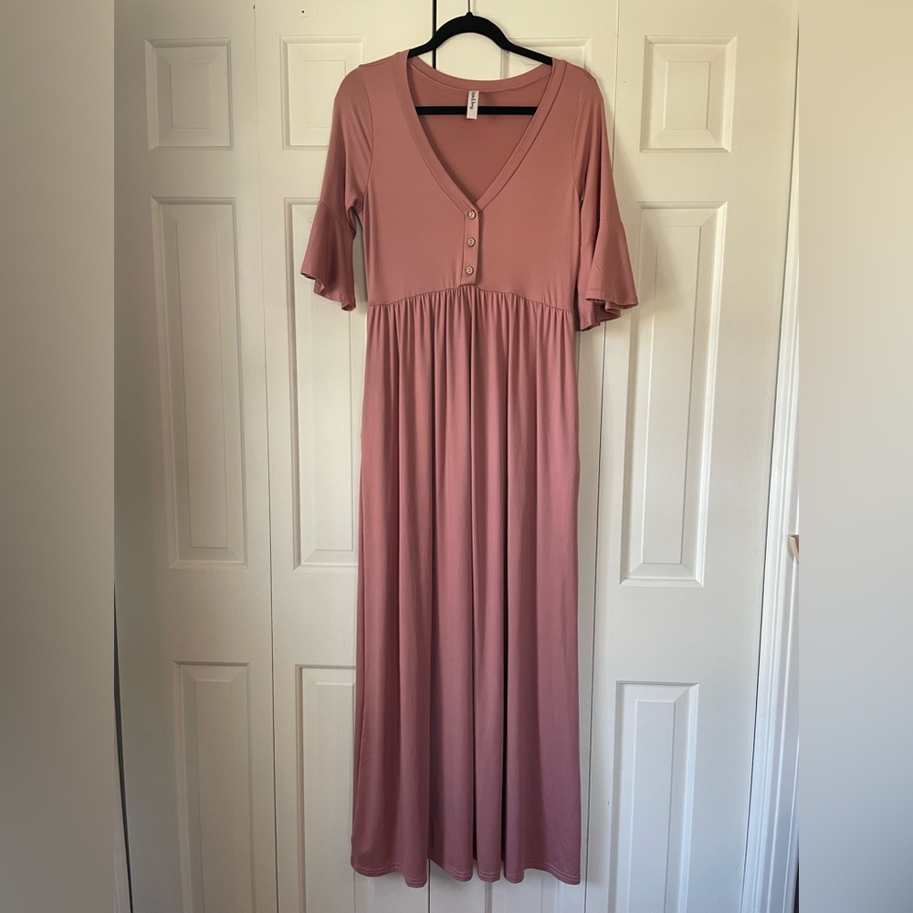 Wren & Ivory “Reece” blush color women’s dress